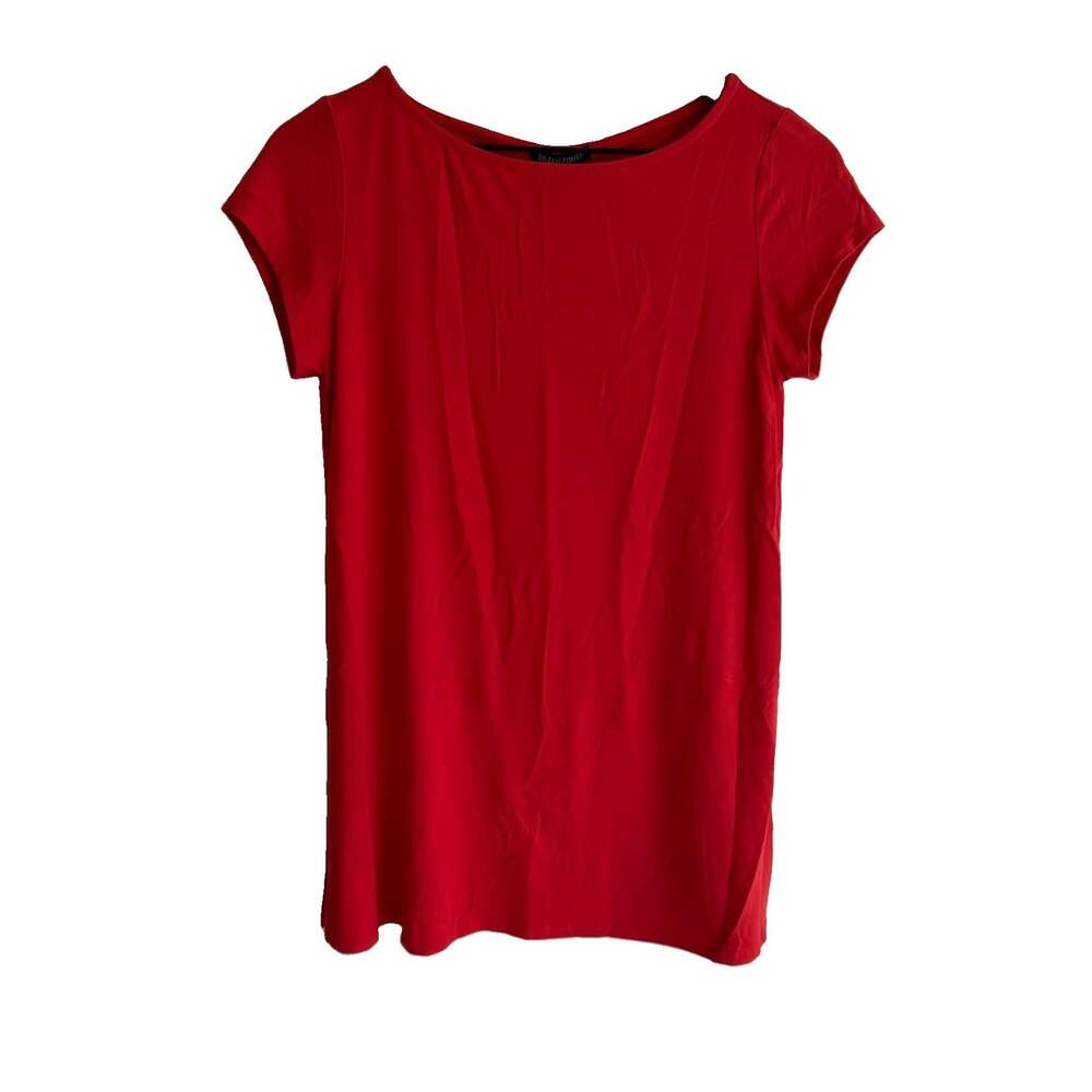 NWT Eileen Fisher Viscose Jersey Tunic Top Red Size XS Stretch Lagenlook Basics
